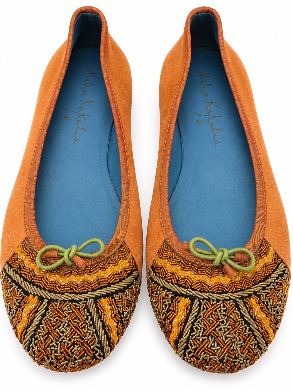 Meher Kakalia camel leather ballerina flats